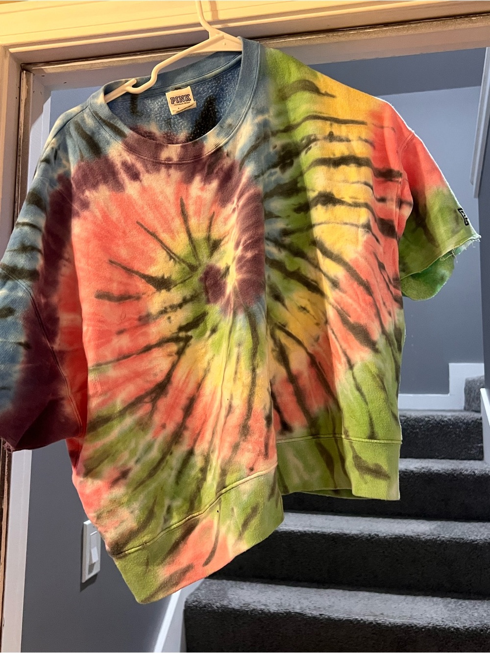Tie-Dye Short Sleeve Kids Top - Multicolor